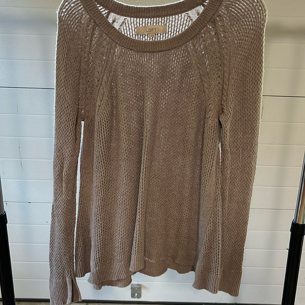 Loft tan/beige knit sweater